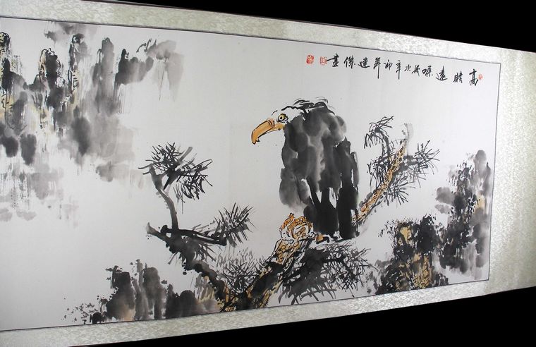 雄鷹國畫